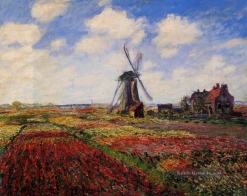 Landschaft auf der Ebene Werke - Feld der Tulpen in Holland Claude Monet Szenerie
